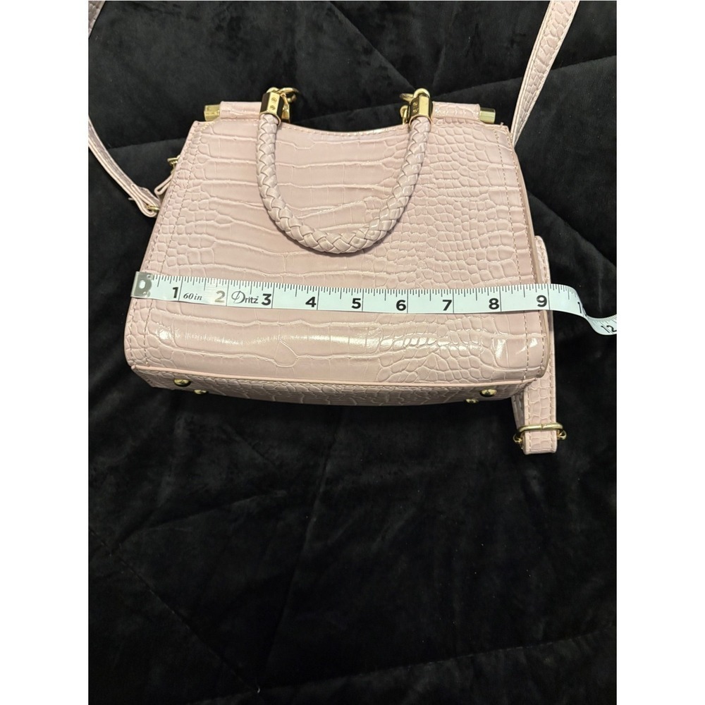 CLEARANCE-Pre-loved bebe Pale Purple Croc-Embossed Top-Handle Satchel/Crossbody - Picture 11 of 13